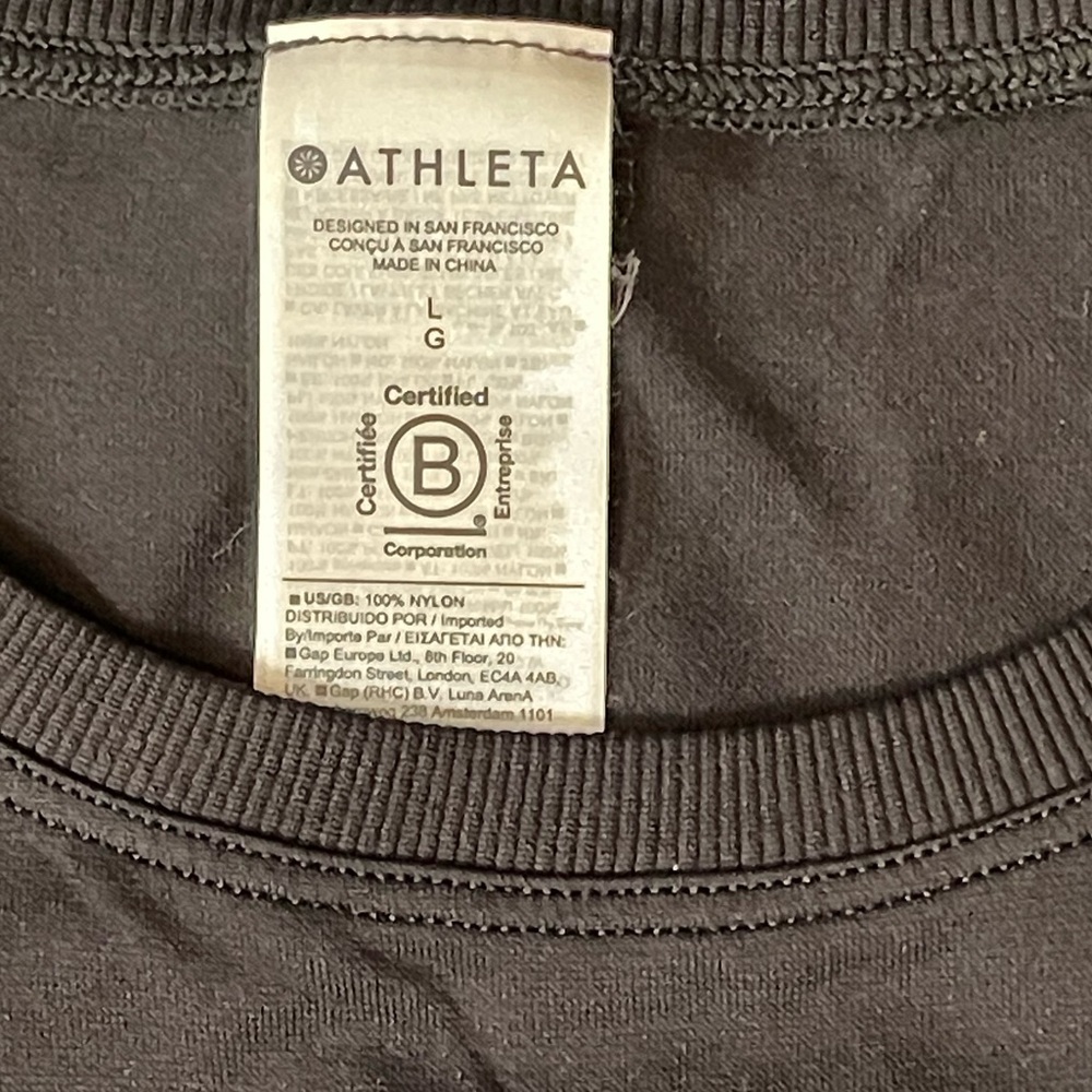 #065, Athleta seamless cropped tank top, NWOT, size L - Picture 3 of 3